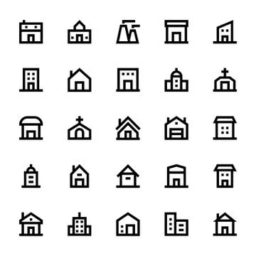 City Elements Vector Icons Set Stock Illustration
