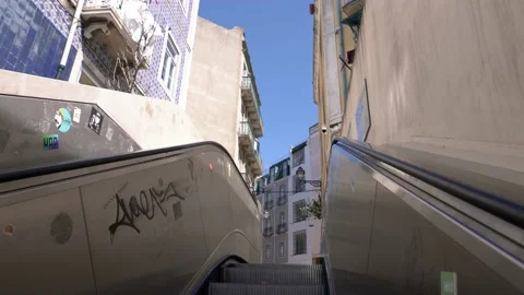 City Escalator in Lisbon Stock Footage 201795484