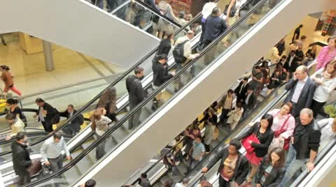City Escalator in real time Stock Footage 11275358