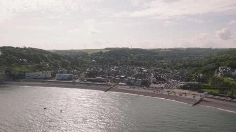 City of Etretat by drone Stock Footage 277442174