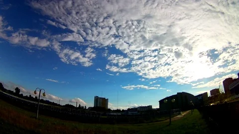 City Evening Sky Timelapse Stock Footage 103056961