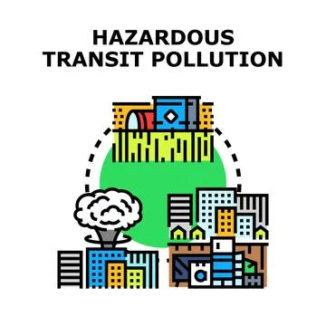 City experiencing hazardous transit pollution causing environmental problems Stock Illustration