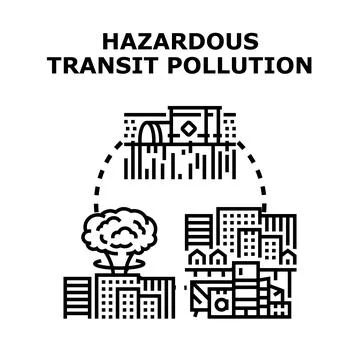 City experiencing hazardous transit pollution causing environmental problems Stock Illustration