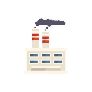 City factory icon flat vector. Climate warming Stock Illustration