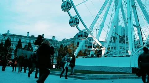 City . fair wheel Stock Footage 42761484