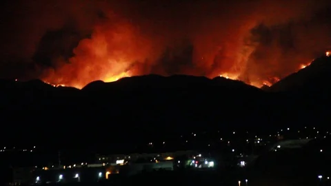 A city on fire Stock Footage 109203614