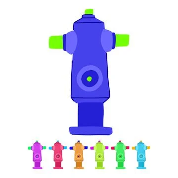 City fire hydrant vector cartoon graphic Stock Illustration