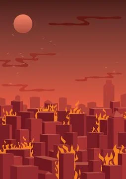 City on Fire Stock Illustration