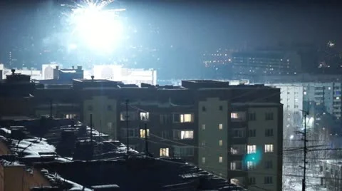 City in fireworks Stock Footage 21468908