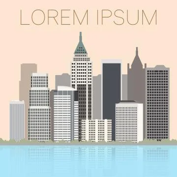 City flat banner Stock Illustration