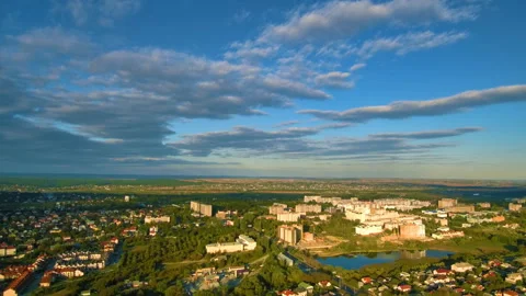 City flight back Video stock 99326732