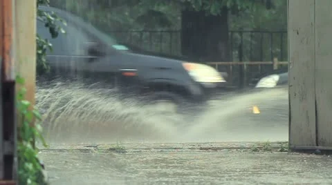 City In Flood After Storm 库存影片 22325853