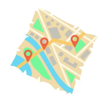 City folded map Stock Illustration