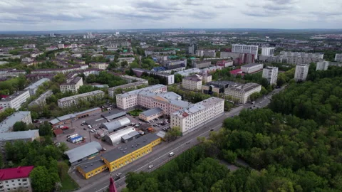 City, forest and sky Stock Footage 219837446