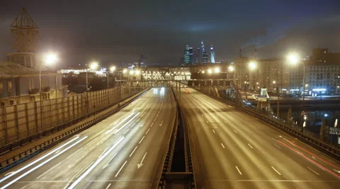 City freeway time lapse Stock Footage 46906741