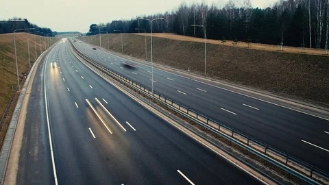 City freeway in timelapse. Vilnius, Lithuania Stock Footage