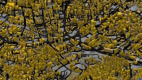 A city future digital view map 3d Foto stock