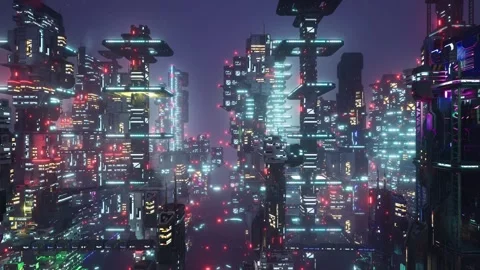 The city of the future. Technological innovations. Parallel universes. Stock Footage 304489510