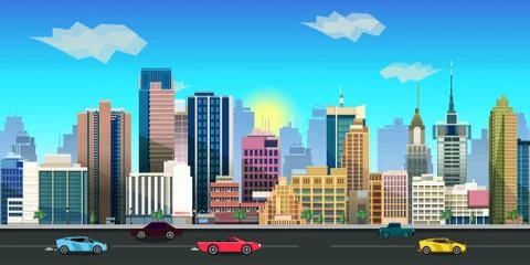City game background 2d  application. Vector design Illustrazione stock