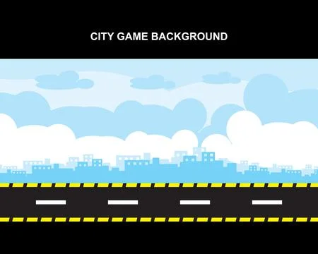 City game background 2d game application Vector Illustration for your appli.. Stock Illustration