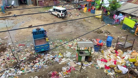 City garbage Stock Footage 345292564