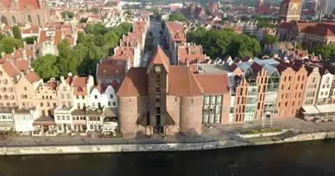 City of Gda?sk. Crane. View from the drone. Vidéo 133110703