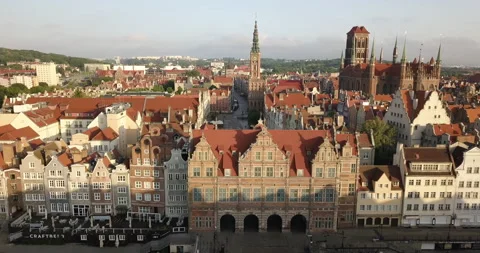City of Gda?sk. Green gate. View from the drone. Stock Footage 133121269