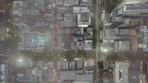 City grid at sunset with clouds Video stock 87810463