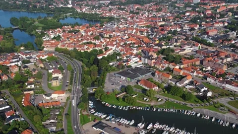 The city of Haderslev in Denmark 库存影片 305188570