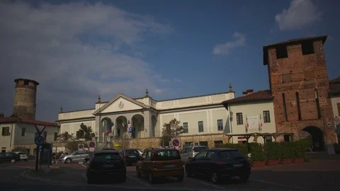 City Hall and Medieval Gate of Candelo Video stock 80477823