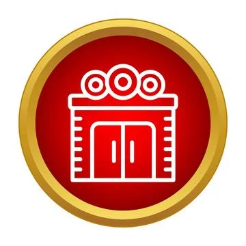 City hall building vector icon representing government institution Ilustração Stock