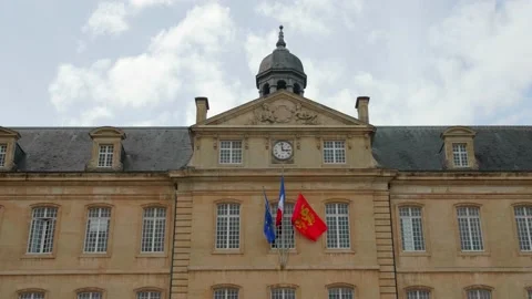 City hall facade in Caen, Normandy, France Stock Footage 155058567