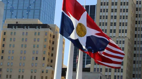 City Hall Flags Video stock 36500996