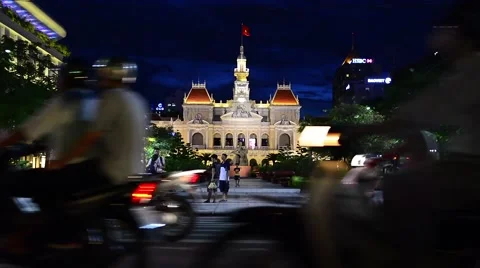 City Hall, Saigon, Ho Chi Minh, Vietnam. Stock Footage 40254863