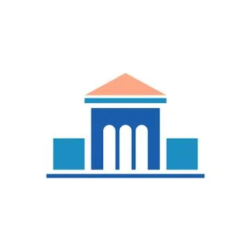 City hall vector icon design template Stock Illustration