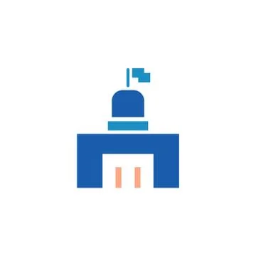 City hall vector icon design template Stock Illustration