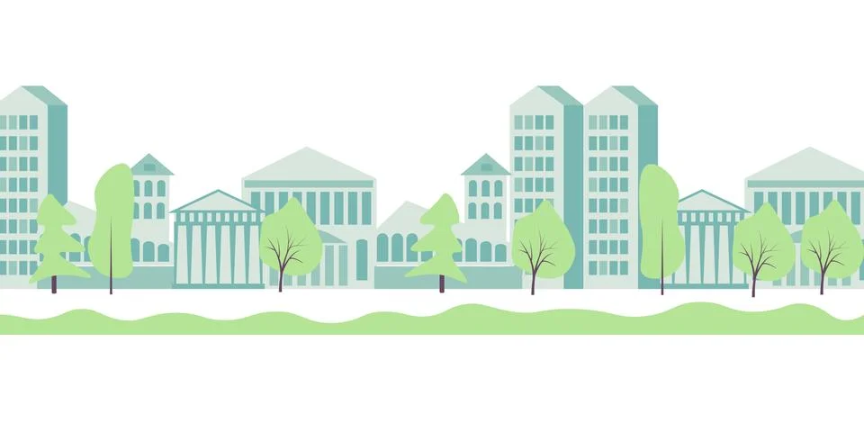 City horizontal background Stock Illustration