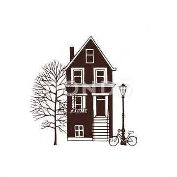 City house illustration Stock Illustrationen