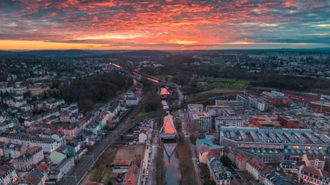 City Hyperlapse at Sunrise Stock Footage 264381489