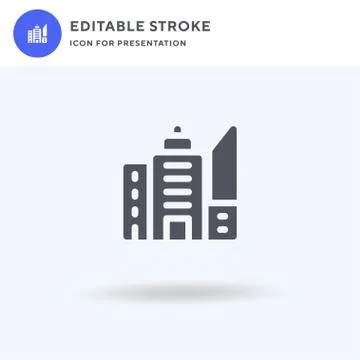 City icon vector, filled flat sign, solid pictogram isolated on white, logo i 스톡 일러스트