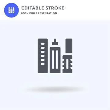 City icon vector, filled flat sign, solid pictogram isolated on white, logo 库存插图