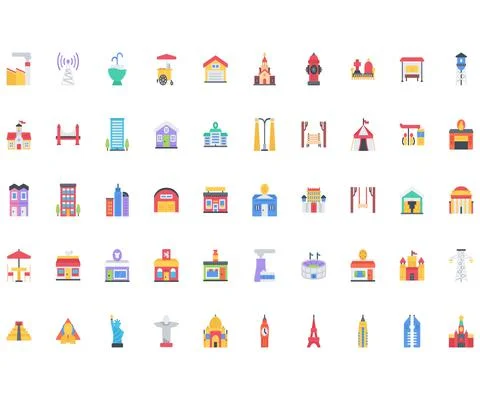 The city icons  pack Stock Illustration