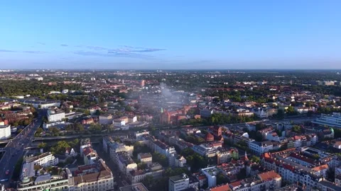 City infrastructure arson attack with smoke plume. Best aerial view drone 動画素材 345230471