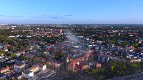City infrastructure arson attack with smoke plume. Nice aerial view drone Stock-Footage 345937535