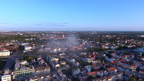 City infrastructure arson attack with smoke plume. Perfect aerial view drone Stock-Footage 345937561