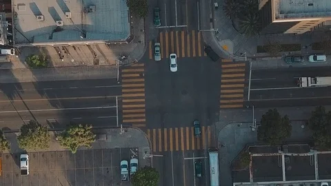 City Intersection From Above Stock Footage 81568709