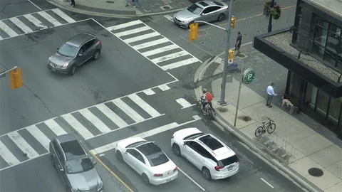 City intersection from above Stock Footage 118581380