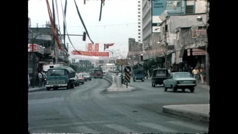City Intersection with Cars Stock Footage 278040211