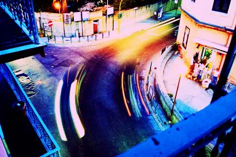 City intersection - Long exposure Stock Photos