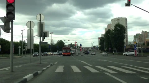 City intersection on a rainy day Stock Footage 39415312